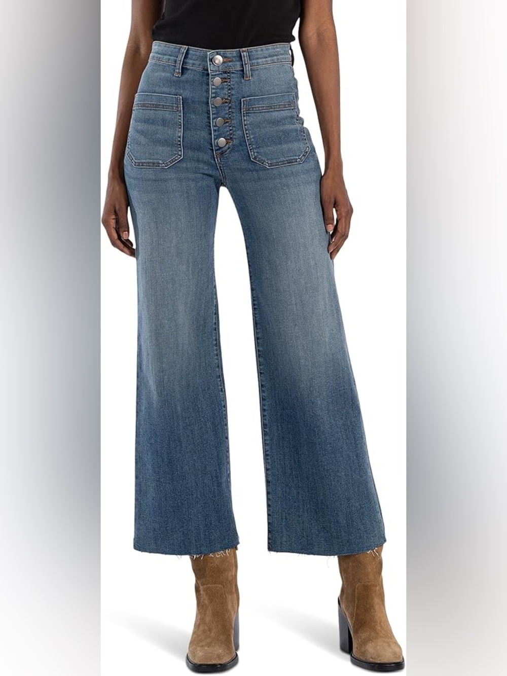 KUT from the Kloth 'Meg' High Rise Wide Leg Jeans 4P Patch Pocket